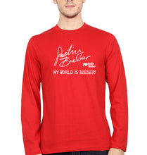 Load image into Gallery viewer, Justin Bieber Full Sleeves T-Shirt for Men-Red-Ektarfa.online
