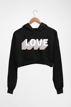 Load image into Gallery viewer, Love Crop HOODIE FOR WOMEN-Black-Ektarfa.online
