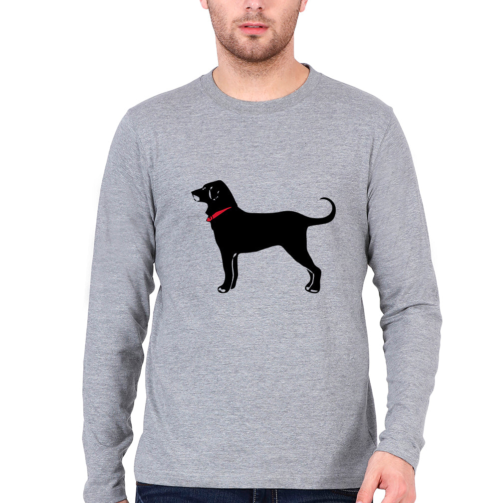 Black Dog Full Sleeves T-Shirt for Men-Grey Melange-Ektarfa.online