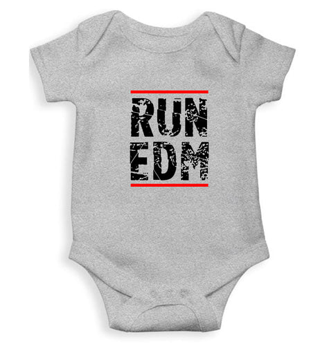 RUN EDM Kids Romper For Baby Boy/Girl-0-5 Months(18 Inches)-Grey-Ektarfa.online