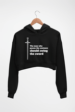 Load image into Gallery viewer, The Rings of Power Crop HOODIE FOR WOMEN-Black-Ektarfa.online
