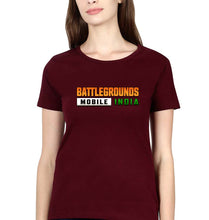 Load image into Gallery viewer, Battlegrounds Mobile India (BGMI) T-Shirt for Women-Maroon-Ektarfa.online
