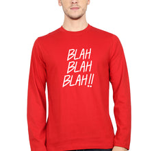 Load image into Gallery viewer, Blah Blah Full Sleeves T-Shirt for Men-S(38 Inches)-Red-Ektarfa.online
