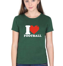 Load image into Gallery viewer, I Love Football T-Shirt for Women
