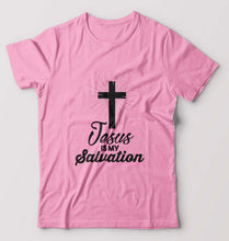 Load image into Gallery viewer, Jesus T-Shirt for Men-S(38 Inches)-Light Baby Pink-Ektarfa.online
