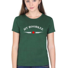 Load image into Gallery viewer, IIT Roorkee T-Shirt for Women-XS(32 Inches)-Dark Green-Ektarfa.online
