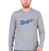 Load image into Gallery viewer, Los Angeles Dodgers Full Sleeves T-Shirt for Men-Grey Melange-Ektarfa.online
