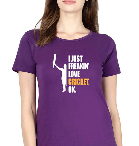 Love Cricket T-Shirt for Women-Purple-Ektarfa.online