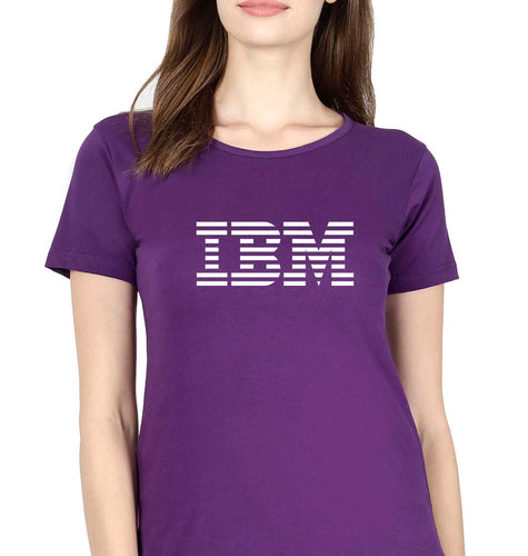 IBM T-Shirt for Women-XS(32 Inches)-Purple-Ektarfa.online
