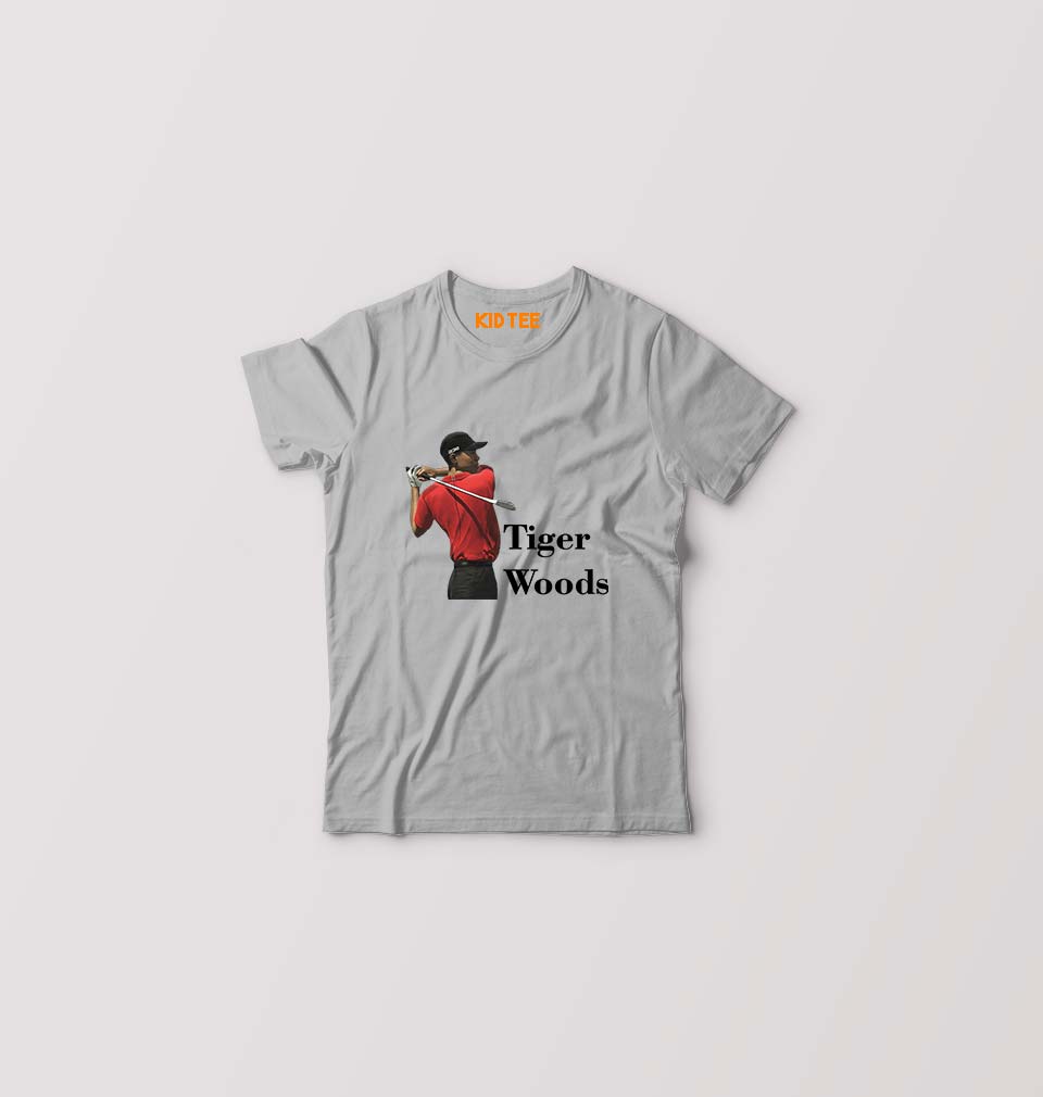 Tiger Woods Kids T-Shirt for Boy/Girl-Grey-Ektarfa.online
