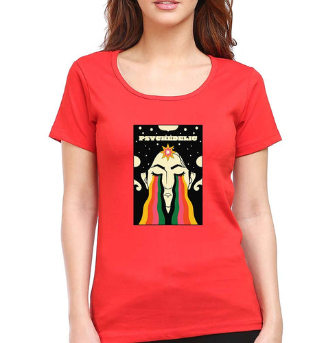 Psychedelic T-Shirt for Women-Red-Ektarfa.online