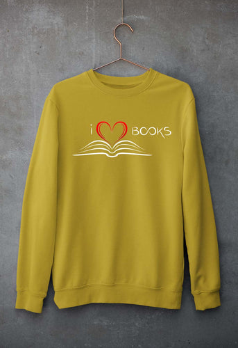 Love Books Unisex Sweatshirt for Men/Women-Mustard Yellow-Ektarfa.online