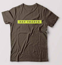 Load image into Gallery viewer, Day Trader Share Market T-Shirt for Men-S(38 Inches)-Olive Green-Ektarfa.online
