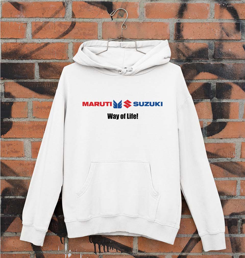 Maruti Suzuki Unisex Hoodie for Men/Women-White-Ektarfa.online