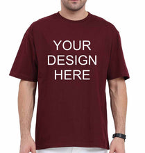 Load image into Gallery viewer, Customized-Custom-Personalized Oversized T-Shirt for MenMaroon-Ektarfa.co.in
