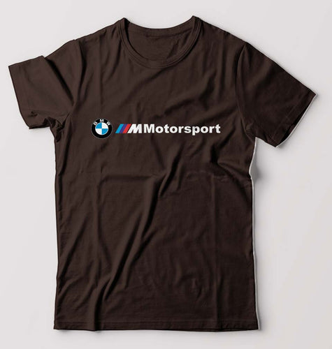 BMW Motorsport T-Shirt for Men-S(38 Inches)-Coffee Brown-Ektarfa.online