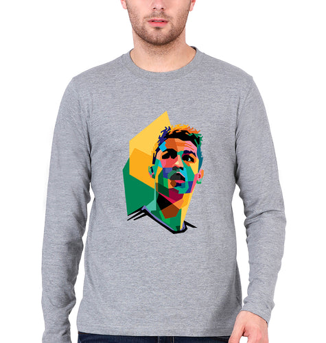 Cristiano Ronaldo CR7 Full Sleeves T-Shirt for Men-Grey Melange-Ektarfa.online