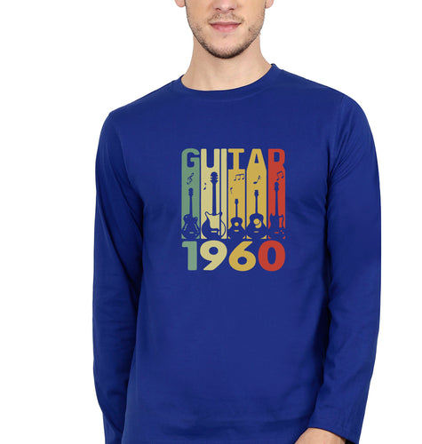 Guitar Full Sleeves T-Shirt for Men-Royal blue-Ektarfa.online