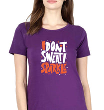Load image into Gallery viewer, Gym Sweat T-Shirt for Women-XS(32 Inches)-Purple-Ektarfa.online
