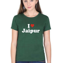 Load image into Gallery viewer, I Love Jaipur T-Shirt for Women-Dark Green-Ektarfa.online
