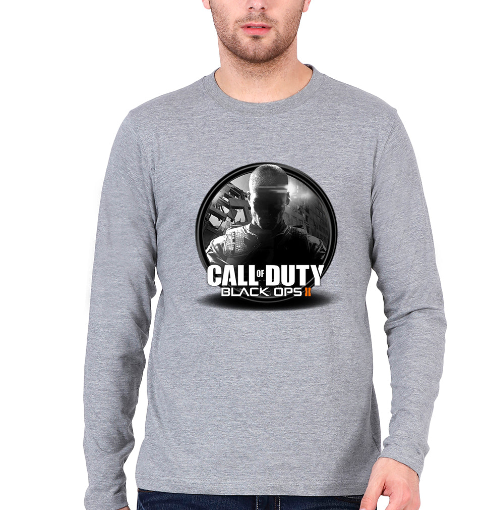 Call of Duty (COD) Full Sleeves T-Shirt for Men-Grey Melange-Ektarfa.online