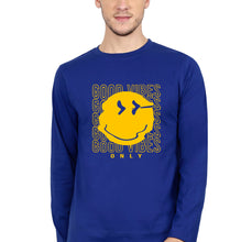 Load image into Gallery viewer, Good Vibes Emoji Full Sleeves T-Shirt for Men-Royal blue-Ektarfa.online
