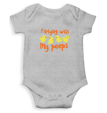 Load image into Gallery viewer, Partying With My Peeps Kids Romper For Baby Boy/Girl-0-5 Months(18 Inches)-Grey-Ektarfa.online
