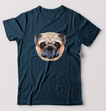 Load image into Gallery viewer, Pug Dog T-Shirt for Men-S(38 Inches)-Petrol Blue-Ektarfa.online
