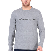 Load image into Gallery viewer, Björn Borg Full Sleeves T-Shirt for Men-S(38 Inches)-Grey Melange-Ektarfa.online
