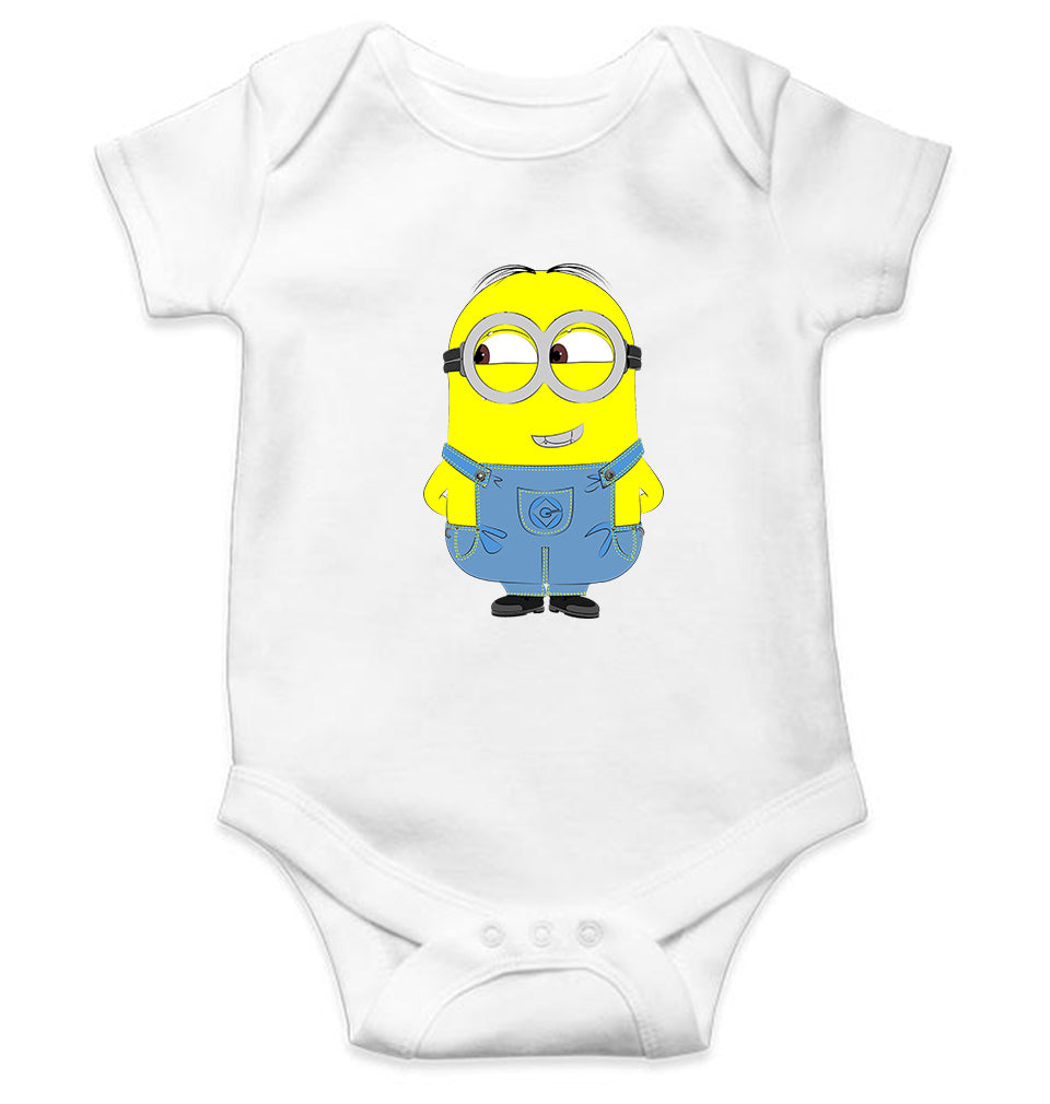 Minion Naughty Kids Romper For Baby Boy/Girl-0-5 Months(18 Inches)-White-Ektarfa.online