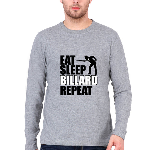 Billard Full Sleeves T-Shirt for Men-Grey Melange-Ektarfa.online