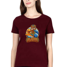 Load image into Gallery viewer, Aloha T-Shirt for Women-XS(32 Inches)-Maroon-Ektarfa.online
