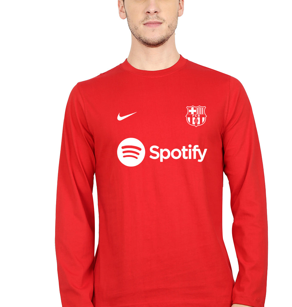 Barcelona 2022-23 Full Sleeves T-Shirt for Men-Red-Ektarfa.online