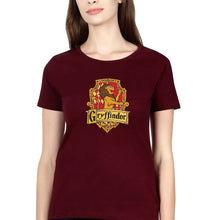 Load image into Gallery viewer, Harry Potter Gryffindor T-Shirt for Women-XS(32 Inches)-Maroon-Ektarfa.online
