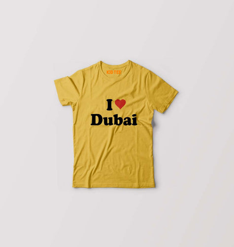 I Love Dubai Kids T-Shirt for Boy/Girl-Golden Yellow-Ektarfa.online