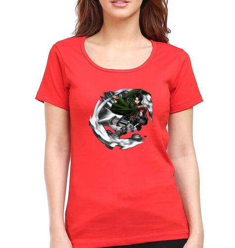 Attack on Titan T-Shirt for Women-Red-Ektarfa.online