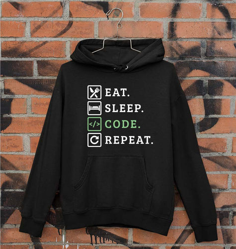 Eat Sleep Code Repeat Unisex Hoodie for Men/Women-Black-Ektarfa.online