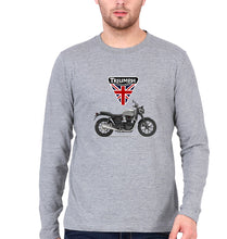 Load image into Gallery viewer, Triumph Motorcycles Full Sleeves T-Shirt for Men-S(38 Inches)-Grey Melange-Ektarfa.online
