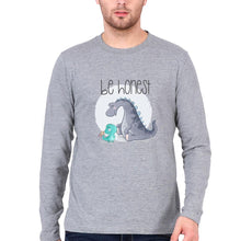 Load image into Gallery viewer, Dinosaur Full Sleeves T-Shirt for Men-S(38 Inches)-Grey Melange-Ektarfa.online
