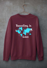 Load image into Gallery viewer, Traveling is Love Unisex Sweatshirt for Men/Women-Maroon-Ektarfa.online
