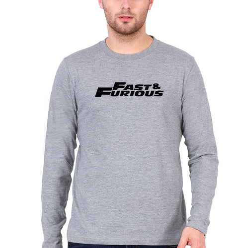 Fast & Furious Full Sleeves T-Shirt for Men-Grey Melange-Ektarfa.online