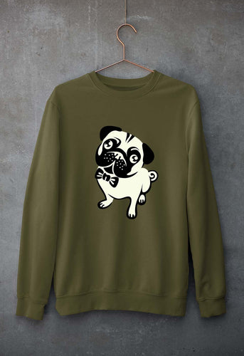 Pug Dog Unisex Sweatshirt for Men/Women-Olive Green-Ektarfa.online