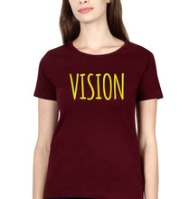 Load image into Gallery viewer, Vision T-Shirt for Women-XS(32 Inches)-Maroon-Ektarfa.online
