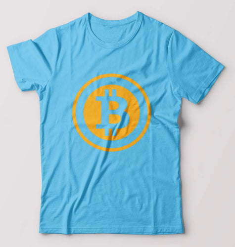 Cryptocurrency Bitcoin T-Shirt for Men-Light Blue-Ektarfa.online