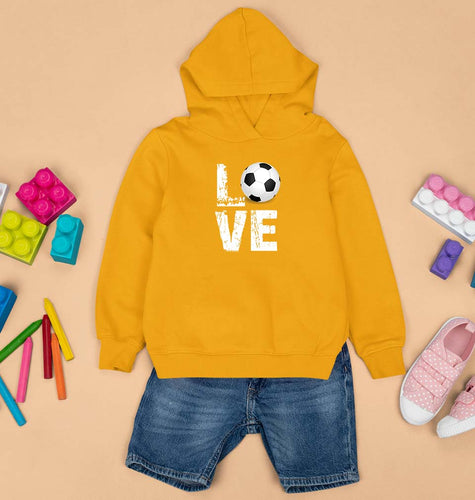 Love Football Kids Hoodie for Boy/Girl-1-2 Years(24 Inches)-Mustard Yellow-Ektarfa.online