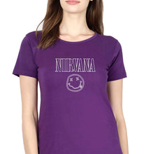 Load image into Gallery viewer, Nirvana T-Shirt for Women-XS(32 Inches)-Purple-Ektarfa.online
