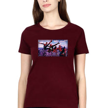Load image into Gallery viewer, Spiderman Superhero T-Shirt for Women-XS(32 Inches)-Maroon-Ektarfa.online
