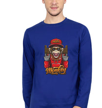 Load image into Gallery viewer, Hip Hop Monkey Full Sleeves T-Shirt for Men-Royal Blue-Ektarfa.online
