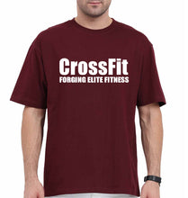 Load image into Gallery viewer, CrossFit Oversized T-Shirt for Men-Maroon-Ektarfa.online
