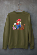 Load image into Gallery viewer, Mario Unisex Sweatshirt for Men/Women-S(40 Inches)-Olive Green-Ektarfa.online
